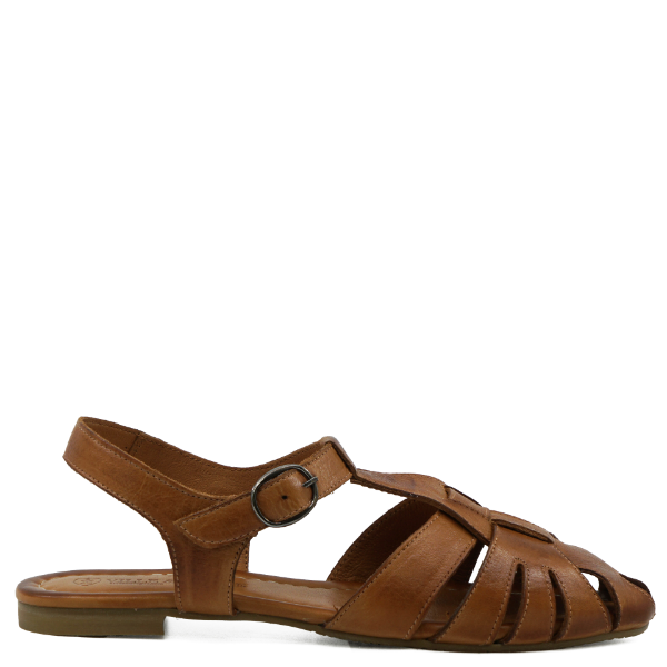 Tan Flat slingback sandals