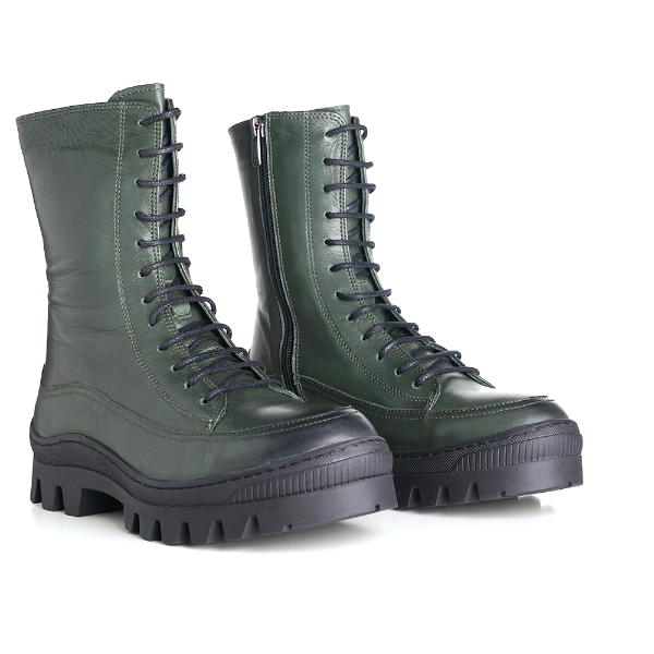 Khaki Combat Boots Below calf High